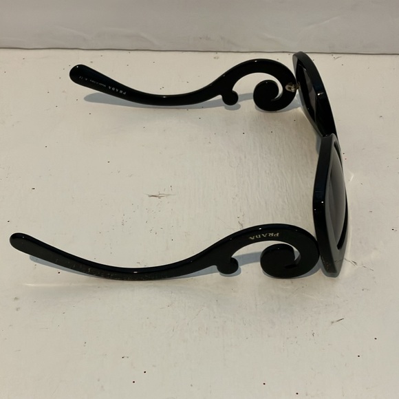 Prada black plastic sunglasses with case, cleaning cloth, and box. Preowned - Picture 6 of 8